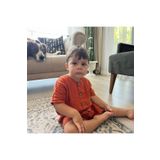 Mini Ropa Müslin Tulum Organik Kısa Kollu Yazlık Tulum Kiremit