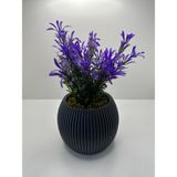 Mini Saksıda Afrika Zambağı Yapay Bitki Gerçek Taş Yosunlu 18 cm Dekoratif Banyo Mutfak Masa Çiçeği - GRİSAKSI-MORBİTKİ