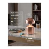 Mini Şarjlı Dokunmatik Metal Masa Lambası, 3 Renk Işıklı, Kademesiz Dimmerli, 2W Smd Led, Type-C Usb Şarjlı Dekoratif Gece Lambası