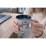 Mini Seramik Bardak 100 ml – I Love Türkiye Desenli Küçük Kupa | Kahve, Çay & Meyve Suyu Için 7x7 cm - 1 Adet