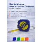 Mini Şerit Metre 1 Metre 3Ft Anahtarlık Ölçü Metresi Taşınabilir Cep Metre 1 Adet