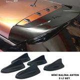 Mini Shark Balina Anten Seti 5 Li Balık Sırtı Süs Anten Siyah 540228305
