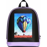Mini Smart Bag Mor LED Ekranlı Sırt Çantası, Motorcu Çantası - Siyah