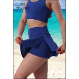 Mini Şort Etek Görünümü Etek Içi Şortlu Cepli Spor Tasarım Tenis Deniz Havuz Fitness Mavi 1107 - XL