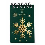 Mini Spiral Defter Noel Temalı, Rastgele Tasarım, Kar Tanesi ve Karikatür Desenli, Kağıt Malzeme, 10x6 cm, Bohem Stil, Tatil Notları için, 1 adet