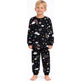 Mini Stella Kids Gece Temalı Erkek Çocuk Pijama Takımı - Siyah - 6 Yaş