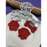 Mini Tasarım Atölyem Paw Patrol Logo-Pati-Kemik Kurabiye Kalıbı Seti - Beyaz - 1