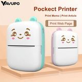 Mini Taşınabilir Kablosuz Termal Yazıcı – 200DPI – Android & Ios Uyumlu – Fotoğraf, Etiket, Not Baskı – Mürekkepsiz - Mavi - Açık Mavi