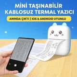 Mini Taşınabilir Kablosuz Termal Yazıcı | Cep Boyu Anında Çıktı – Ios & Android Uyumlu - Mavi