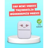 Mini Termal Yazıcı Kablosuz Taşınabilir Bluetooth Bağlantılı 200 Dpı ( Lisinya )