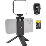 Mini Tripod, Telefon Tutucu, Kumanda ve Puluz PU529B 64 Led Light 5 watt Işık Masaüstü Vlog Canlı Yayın, Selfie vb.