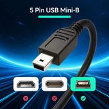 Mini Usb B 5 Pin Data Ve Şarj Kablosu 1.5 Metre