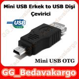 Mini USB Erkek to USB Dişi Çevirici Mini USB OTG