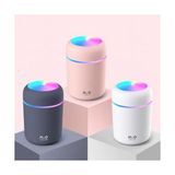 Mini USB Hava Nemlendirici ve Buhar Makinesi - LED Işıklı Taşınabilir Koku Giderici Masaüstü Difüzör, 300 Ml, Pembe Veya Siyah), Ev, Ofis ve Araç Içi Nemlendirici (Karışık Renk: Beyaz - Çok Renkli