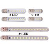 Mini USB LED Lamba 3-8-24 LED 5730 Smd Kamp Stick LED (Beyaz, 24 Led)