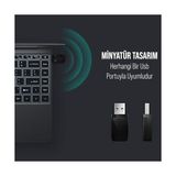 Mini USB Wifi Adaptör 300 Mbps Uyumlu (W-1) - 1 GB - 00-Siyah - Beyaz - Option-1