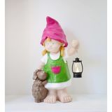 Mini Wooden Toys Polyester Bahçe Süsü Işıklı Kız Hediyelik