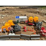 Mini Yol Çalışması Şantiye Seti – Trafik Konileri, Iş Makineleri ve Levhalar – Diorama & Oyuncak Set