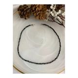 Mini Yuvarlak Obsidyen Taşı Doğal Taş Kolye
