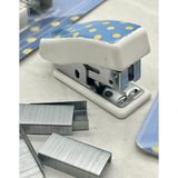 Mini Zımba Makinesi Kağıt Gemi Dükkan 1 Adet Sarı Puantiye Desenli Beyaz 6 x 3,5 cm