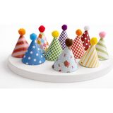 Minia 10 cm x 5 Parça Doğum Günü Parti Oyuncak Şapkası Desenli Karton Renkli Modern Tema