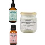 Minia Bahçe Hindistan Cevizi Yağı 150gr, Aloevera Sabit Yağı 30ml, Hint Yağı 20ml %100 Saf