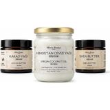 Minia BAHÇE%100 Doğal Yağ Seti – Soğuk Sıkım Hindistan Cevizi Yağı, Shea Butter ve Kakao Y