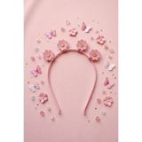 Minia Concept Kids Pink Flowers Şeker Pembe Çiçek Detaylı Kız Çocuk Taç