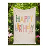 Minia DİKİŞLİ HARFLER Happy Birthday Kumaş Doğum Günü Pankartı – Patchwork Harfli, Banner, Bahçe ve Parti Dekoru 1metre x2 metre