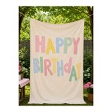 Minia Happy Birthday Kumaş Pano Doğum Günü Arka Fon Perdesi | Kanvas Doğum Günü Afişi
