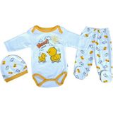 Minibird Baby Bliss, Civciv Bebek Zıbın Takımı 3'lü - Sarı - Beyaz - 0 - 3 Ay