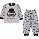 Minibird Bıyıklı 1 - 3 Yaş Erkek Bebek Pijama Takımı - 1 Yaş - Gri