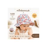 Miniboncuk Kelebek Desenli Yazlık Bebek Güneş Şapkası – Bağlamalı, miniboncuklelebek