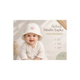 miniboncuk Papatya Detaylı Müslin Bebek Şapka – %100 Pamuk