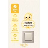 Minibu Craft Anahtar - Priz - Zil Bebek Uyuyor Etiket Minik Civciv Dekoratif Priz Sticker MNB-17