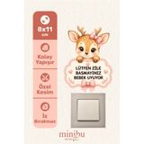 Minibu Craft Anahtar - Priz - Zil Bebek Uyuyor Etiket Minik Geyik Dekoratif Priz Sticker MNB-26