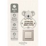 Minibu Craft Anahtar - Priz - Zil Bebek Uyuyor Etiket Minik Koala Dekoratif Priz Sticker MNB-43