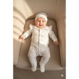 Miniday Baby Kız Bebek Baskılı Tulum Şapkalı Yeni doğan %Pamuklu Hastane çıkışı Uyku Tulumu Önden Çıtçıtlı Basıc