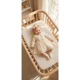 Miniday Baby Kız Bebek Mevlütlük Elbise Bandanalı Dantelli Yenidoğan Hastane Çıkışı Gelinlik Abiye Mevlitlik 4025 - Natural - 6 - 9 Ay