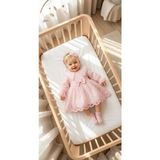 Miniday Baby Kız Bebek Mevlütlük Elbise Bandanalı Dantelli Yenidoğan Hastane Çıkışı Gelinlik Abiye Mevlitlik 4025 - Pembe - 3 - 6 Ay