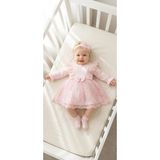 Miniday Baby Kız Bebek Mevlütlük Elbise Bandanalı Dantelli Yenidoğan Hastane Çıkışı Gelinlik Abiye Mevlitlik 4028 - 3 - 6 Ay - Pembe