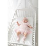 Miniday Baby Kız Bebek Mevlütlük Elbise Yazlık Bandanalı Dantelli Yeni Doğan Hastane Çıkışı Gelinlik Abiye 4010 - 0 - 3 Ay - Pembe
