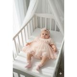 Miniday Baby Kız Bebek Mevlütlük Elbise Yazlık Bandanalı Dantelli Yeni Doğan Hastane Çıkışı Gelinlik Abiye 4010 - 6 - 9 Ay - Somon