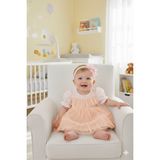 Miniday Baby Kız Bebek Mevlütlük Elbise Yazlık Bandanalı Dantelli Yeni Doğan Hastane Çıkışı Gelinlik Abiye 4015 - 3 - 6 Ay - Somon