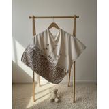 Miniday Baby Leopard Pattern Krem 85X90 Çift Kat Bebek Battaniye %100 Pamuk Interlok Örtü Yenidoğan Hastane Çıkışı - Ekru