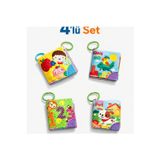 minidor Soft Bebek Kitabı Seti Çıngıraklı, Diş Kaşıyıcılı, Askılı Eğitici Bez Kitap 4'lü