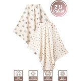 Miniel Organic Unisex Bebek %100 Organik Pamuklu Sky Baskılı Çok Amaçlı Müslin Örtü & Battaniye 2li Set 70X80 cm - 80 x 70 Cm