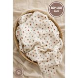 Miniel Unisex Bebek %100 Pamuklu Palamut Baskılı Çok Amaçlı Müslin Bebek Örtü & Bebek Battaniyesi 80x100 Cm XL BOY