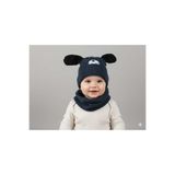 Mınıfıstann Sevimli Dost: Kulaklı Figürlü Örgü Bere ve Atkı Seti (Unisex) 4/8 Yaş M/88