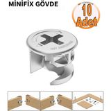 Minifix Gövde 15X13MM Mobilya Dolap Birleştirme Bağlantı Vidası - 10 Adet
